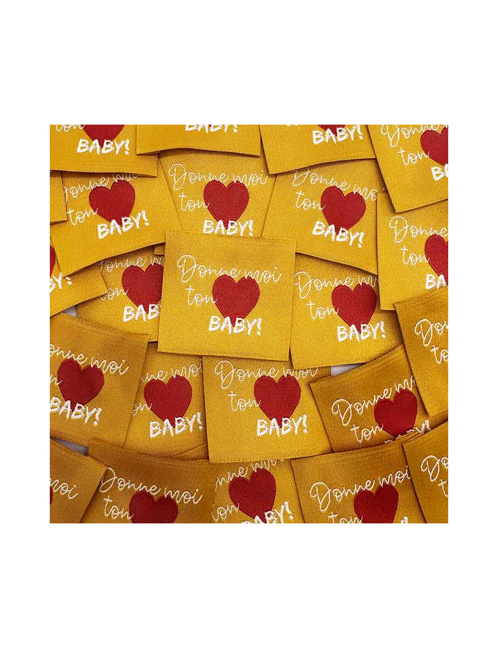 Étiquette tissée à coudre : Donne moi ton coeur BABY - SAFRAN