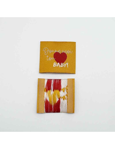 Etiquette Tissée à coudre : Donne moi ton Coeur BABY - SAFRAN