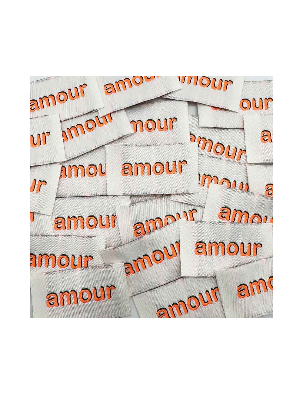Étiquette tissée à coudre : amour - FLUO