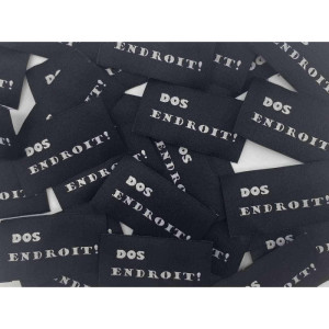 Étiquette tissée à coudre : DOS ENDROIT