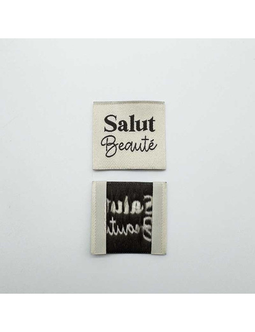 Étiquette tissée à coudre : Salut Beauté - CRÈME
