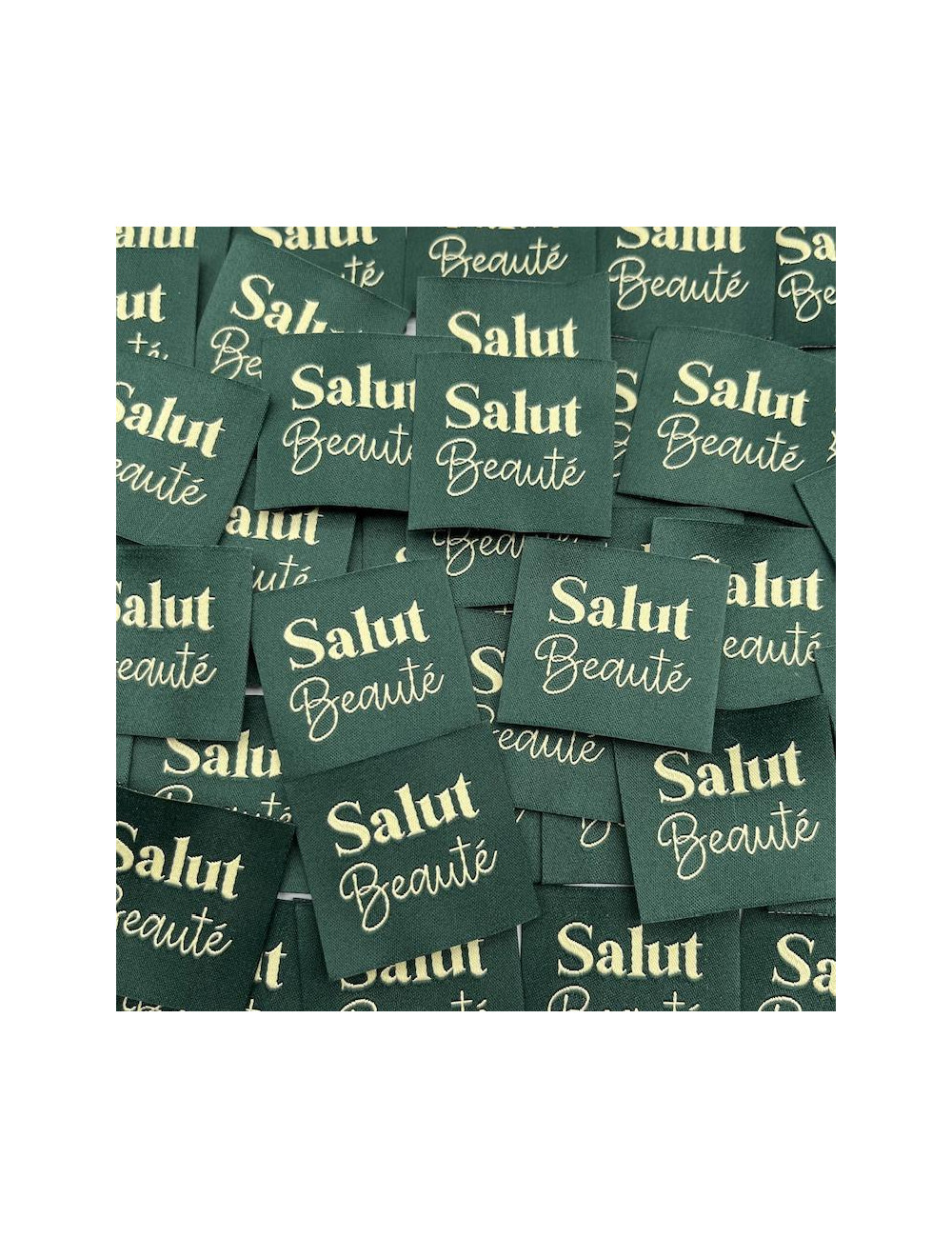 Étiquette tissée à coudre : Salut Beauté - KAKI