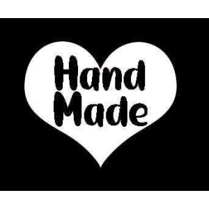 Étiquette tissée à coudre: HAND MADE - Noir