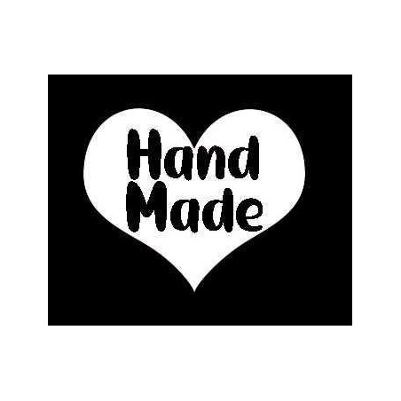Étiquette tissée à coudre: HAND MADE - Noir