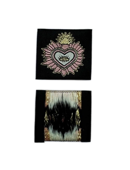 Étiquette tissée à coudre : Ex voto - NOIR