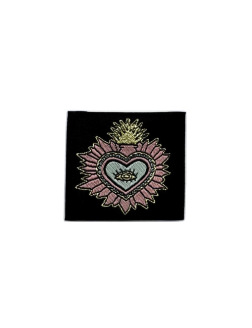 Étiquette tissée à coudre : Ex voto - NOIR