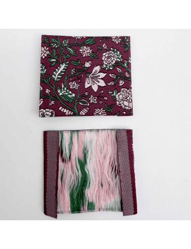 Étiquette Tissée à coudre : Fleurs JAIPUR - BORDEAUX