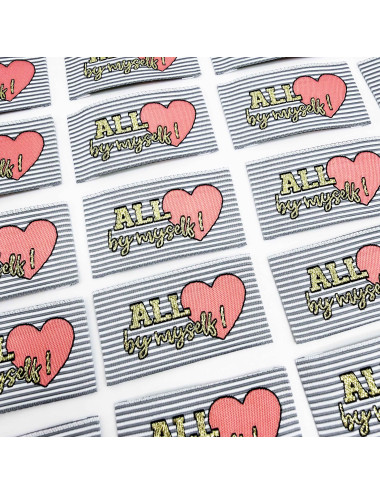 Étiquette tissée à coudre lurex : All By Myself - Rayée LUREX