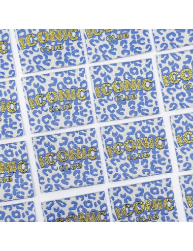 Étiquette tissée à coudre Lurex : ICONIC club Léo - BLEU