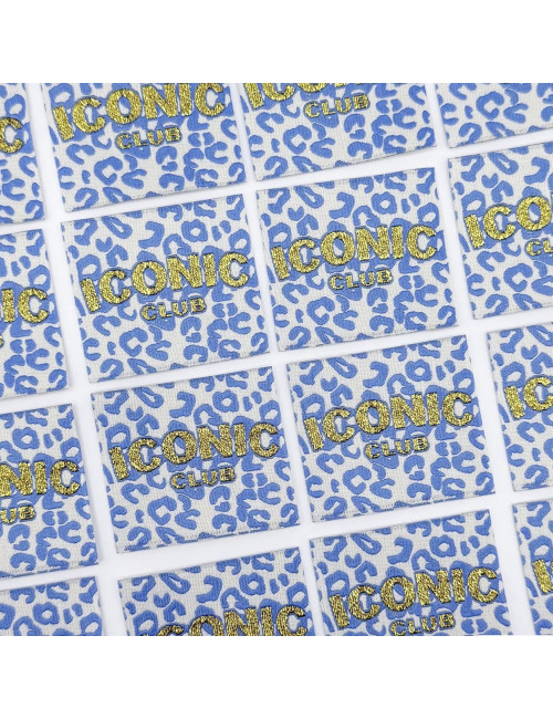 Étiquette tissée à coudre Lurex : ICONIC club Léo - BLEU