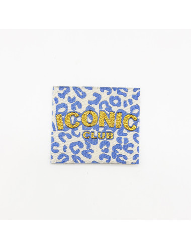 Étiquette tissée à coudre Lurex : ICONIC club Léo - BLEU