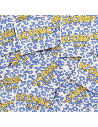 Étiquette tissée à coudre Lurex : ICONIC club Léo - BLEU