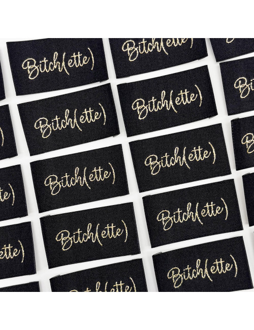 Étiquette Lurex : Bitch(ette) Noir et Or