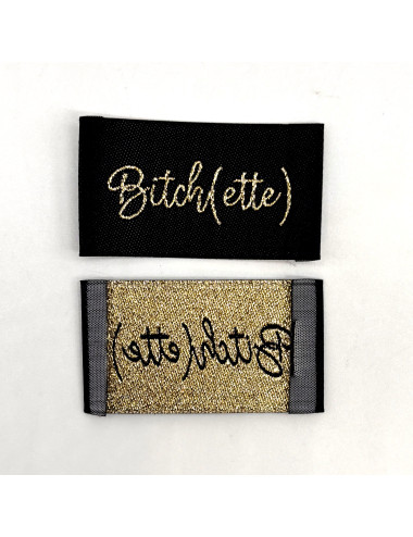 Étiquette Lurex : Bitch(ette) Noir et Or