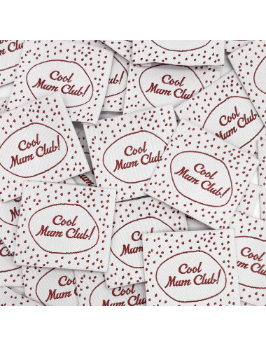 Étiquette tissée à coudre : Cool mum club!