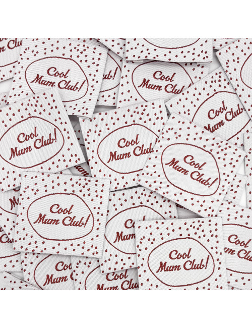 Étiquette tissée à coudre : Cool mum club!