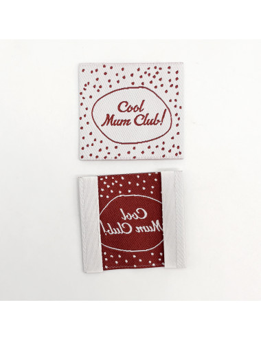 Étiquette tissée à coudre : Cool mum club!