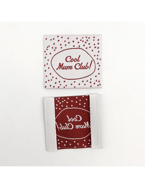 Étiquette tissée à coudre : Cool mum club!