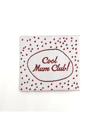 Étiquette tissée à coudre : Cool mum club!