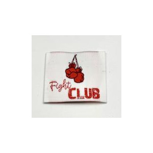 Étiquette tissée à coudre: FIGHT CLUB - Rouge