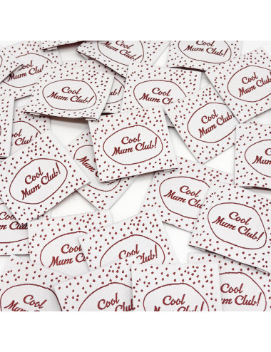Étiquette tissée à coudre : Cool mum club!