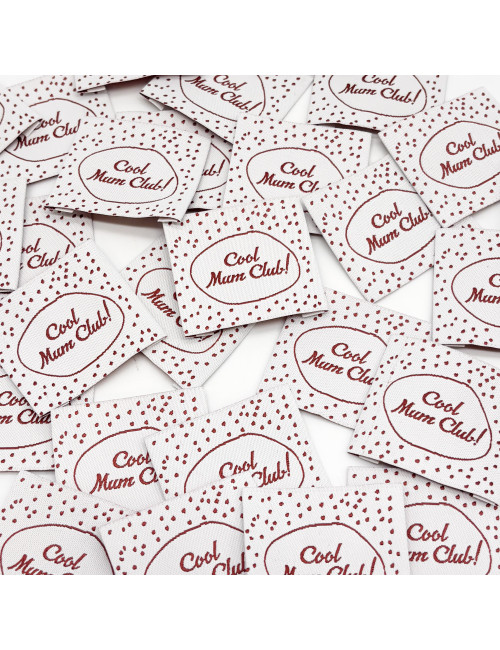 Étiquette tissée à coudre : Cool mum club!