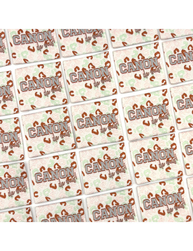 Étiquette tissée à coudre : Canon de Ouf ! - Pastel