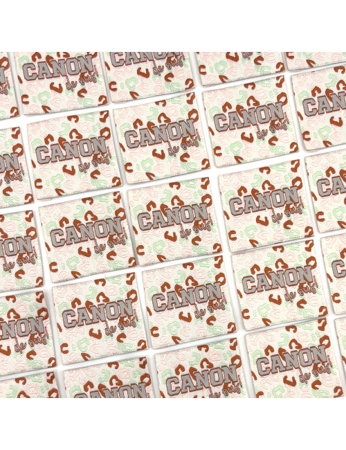 Étiquette tissée à coudre : Canon de Ouf ! - Pastel