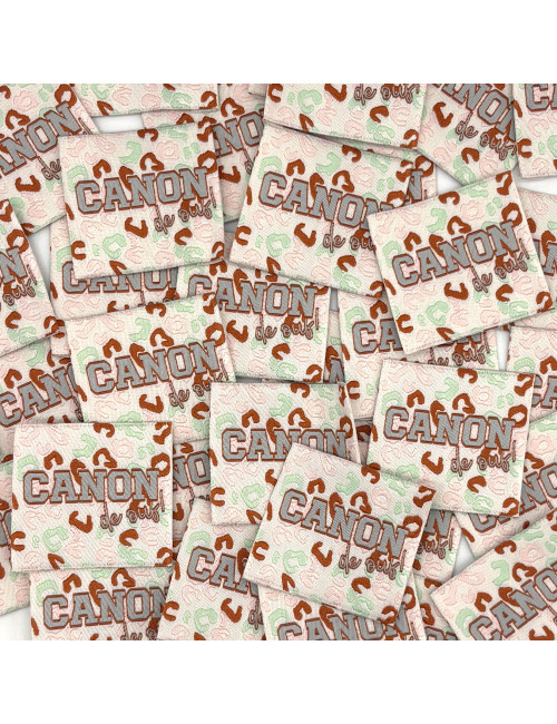 Étiquette tissée à coudre : Canon de Ouf ! - Pastel