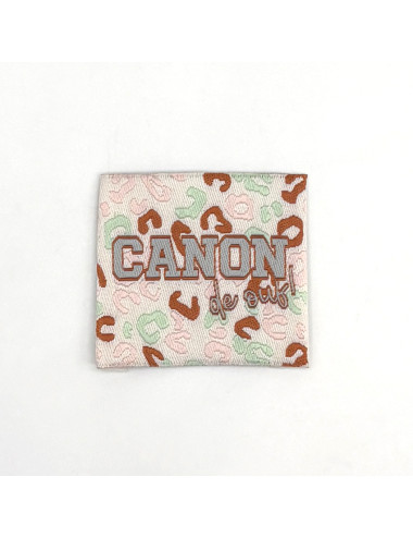 Étiquette tissée à coudre : Canon de Ouf ! - Pastel