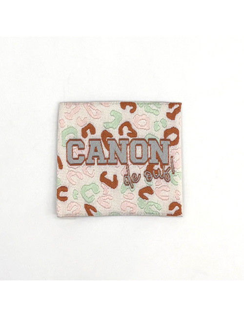 Étiquette tissée à coudre : Canon de Ouf ! - Pastel