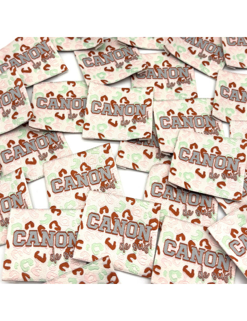 Étiquette tissée à coudre : Canon de Ouf ! - Pastel