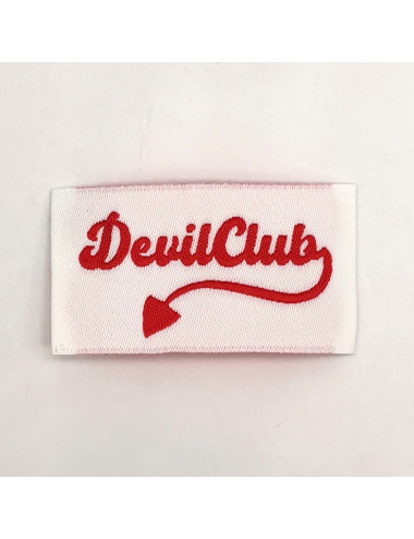 Étiquette tissée à coudre : Devil Club - Rouge