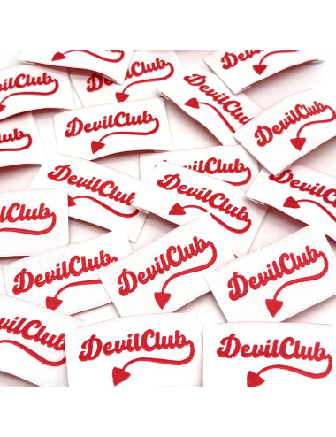 Étiquette tissée à coudre : Devil Club - Rouge