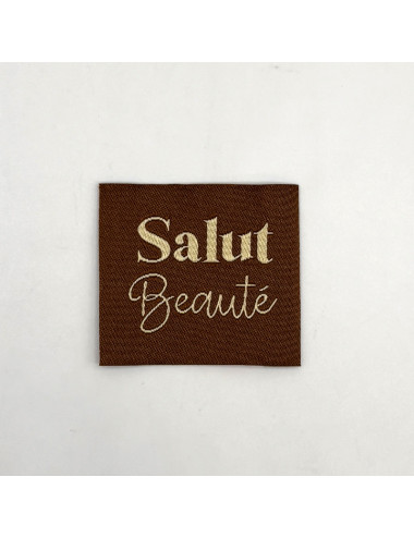 Étiquette tissée à coudre : Salut Beauté - CAMEL
