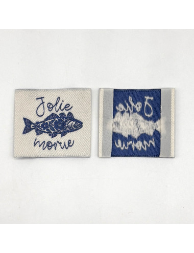 Étiquette tissée à coudre : Jolie MORUE