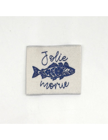Étiquette tissée à coudre : Jolie MORUE