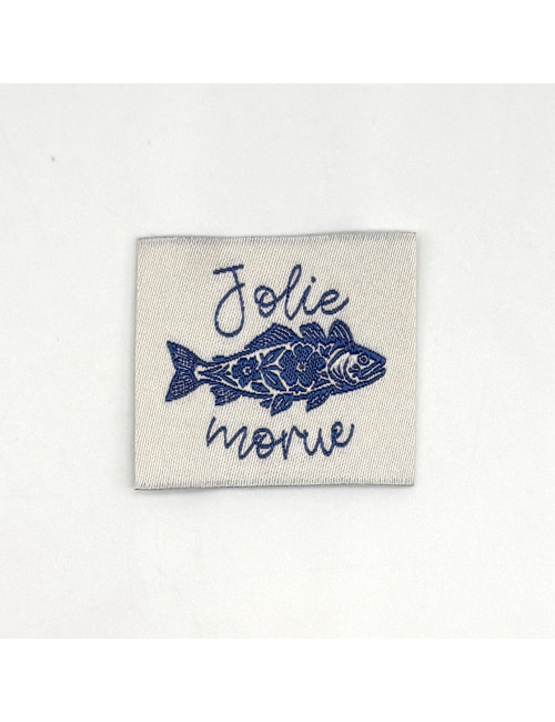Étiquette tissée à coudre : Jolie MORUE