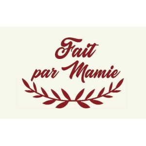 Étiquette tissée à coudre : Fait par Mamie - Bordeaux