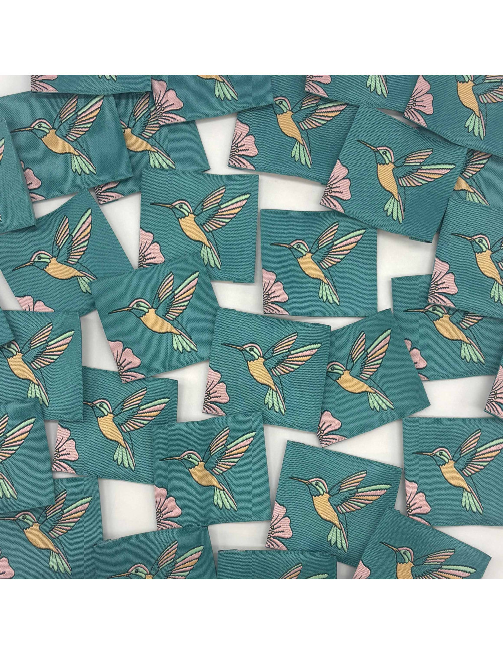 Étiquette tissée à coudre : COLIBRI - Céladon