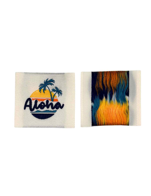 Étiquette tissée à coudre : ALOHA