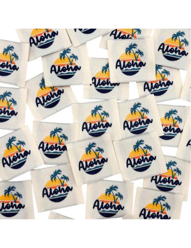 Étiquette tissée à coudre : ALOHA
