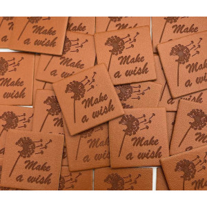 Étiquette à coudre en Simili-cuir : Make a wish
