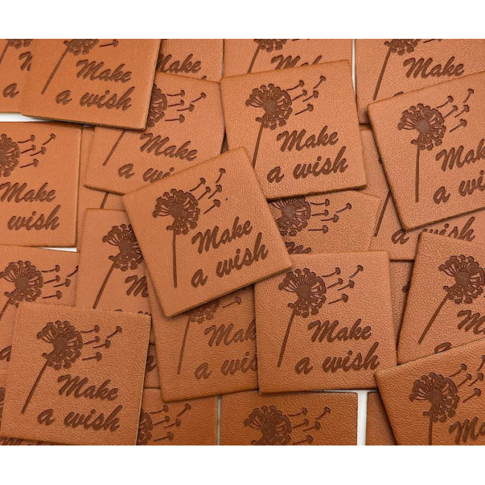 Étiquette à coudre en Simili-cuir : Make a wish