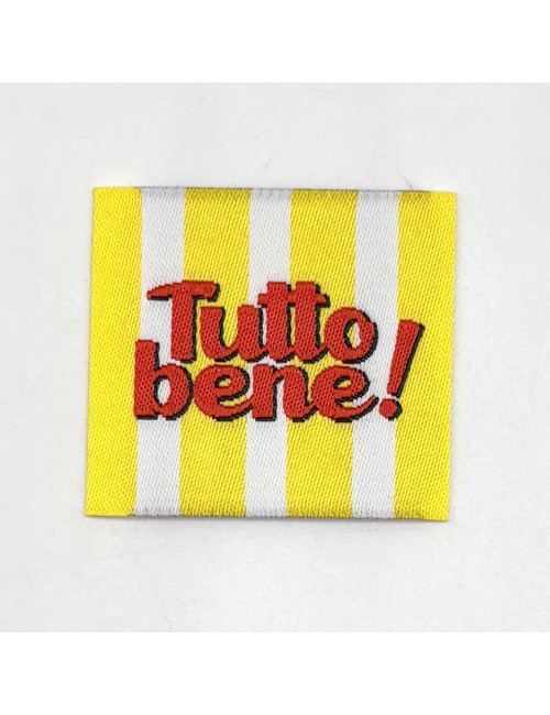 Étiquette tissée à coudre : TUTTO BENE!