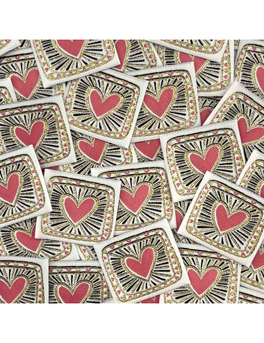 Étiquette tissée à coudre lurex : COEUR VOTO