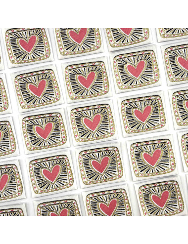 Étiquette tissée à coudre lurex : COEUR VOTO