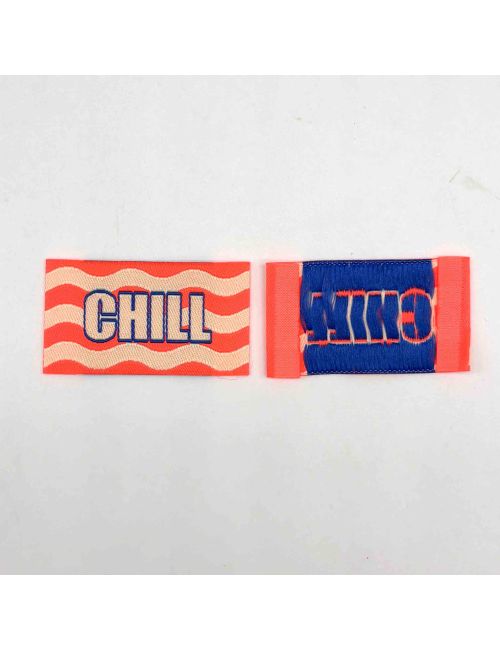 Étiquette tissée à coudre : CHILL