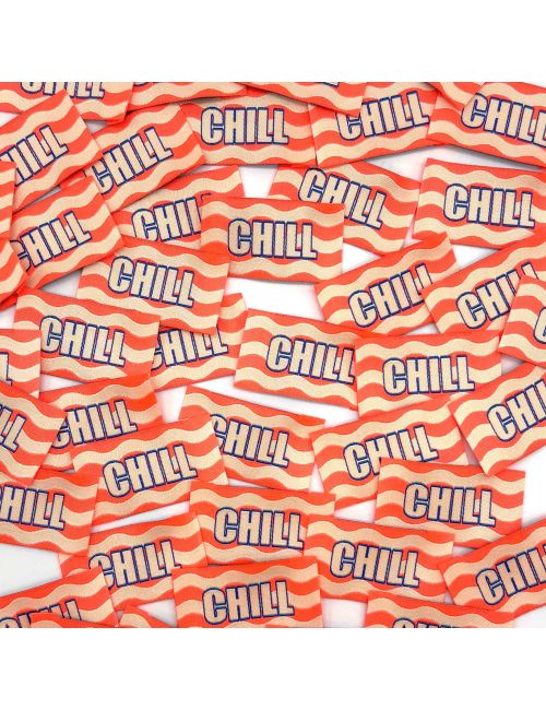 Étiquette tissée à coudre : CHILL