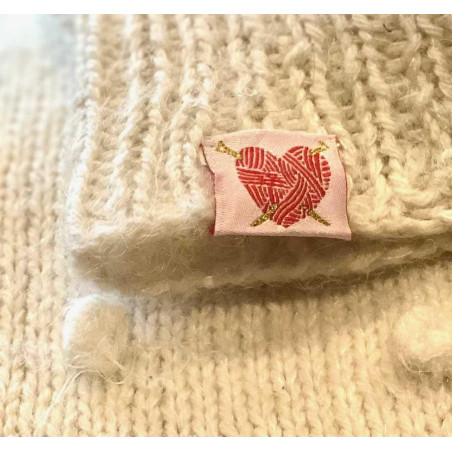 Étiquette tissée à coudre pliée: WOOL ADDICT